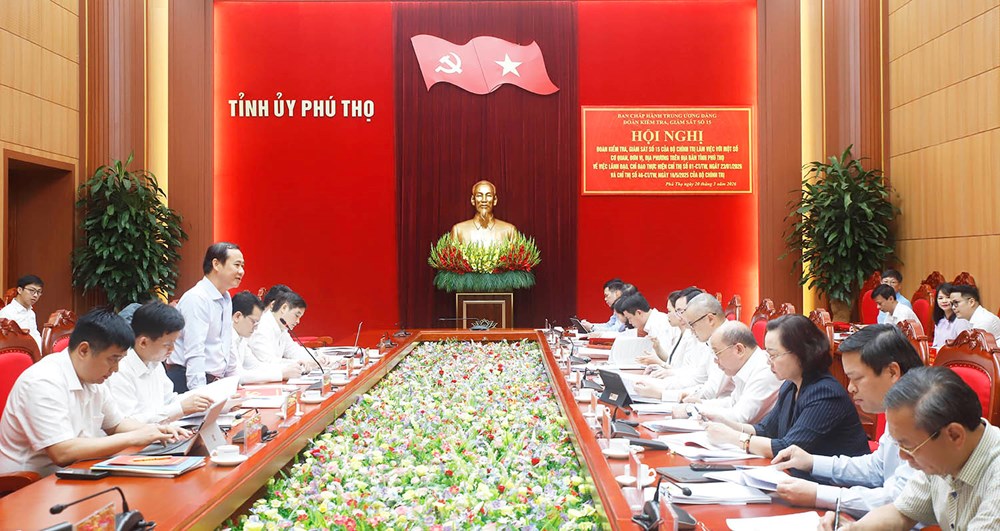 Đoàn kiểm tra, giám sát của Bộ Chính trị làm việc tại tỉnh Phú Thọ - ảnh 4