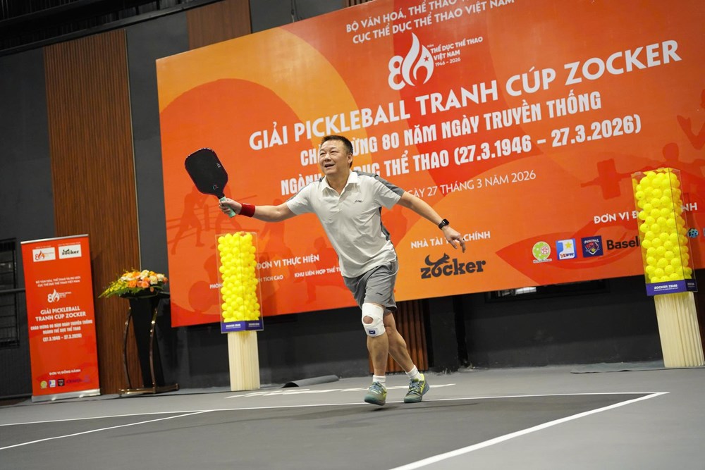 Sôi nổi Giải Pickleball tranh Cúp Zocker chào mừng 80 năm Ngày Truyền thống ngành Thể dục Thể thao Việt Nam - ảnh 4