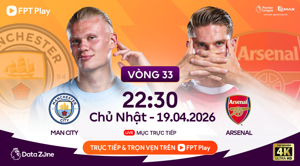 Link xem trực tiếp Man City vs Arsenal, 22h30 ngày 19.4 – vòng 33 Ngoại hạng Anh - ảnh 1