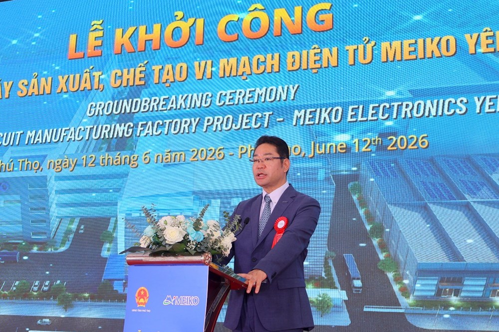 Phú Thọ: Khởi công Dự án Nhà máy sản xuất, chế tạo vi mạch điện tử Meiko Yên Quang - ảnh 3