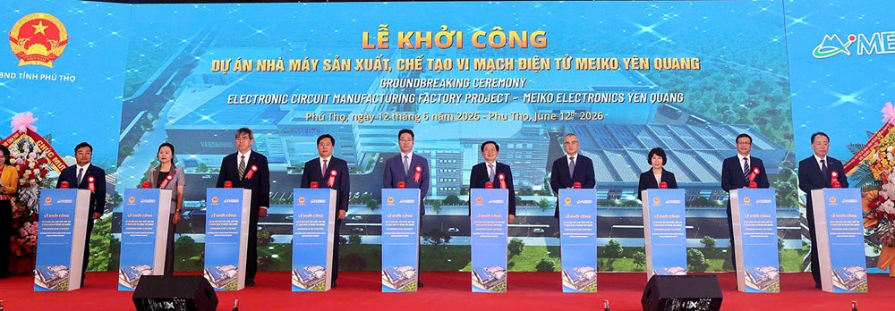 Phú Thọ: Khởi công Dự án Nhà máy sản xuất, chế tạo vi mạch điện tử Meiko Yên Quang - ảnh 4