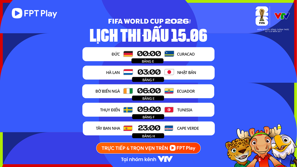 Lịch thi đấu World Cup 2026 ngày 15.6: Tâm điểm Hà Lan vs Nhật Bản - ảnh 6