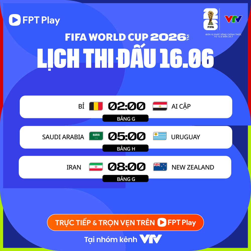 Lịch thi đấu World Cup 2026 ngày 16.6: “Quỷ đỏ” đụng độ “Pharaohs“ - ảnh 5