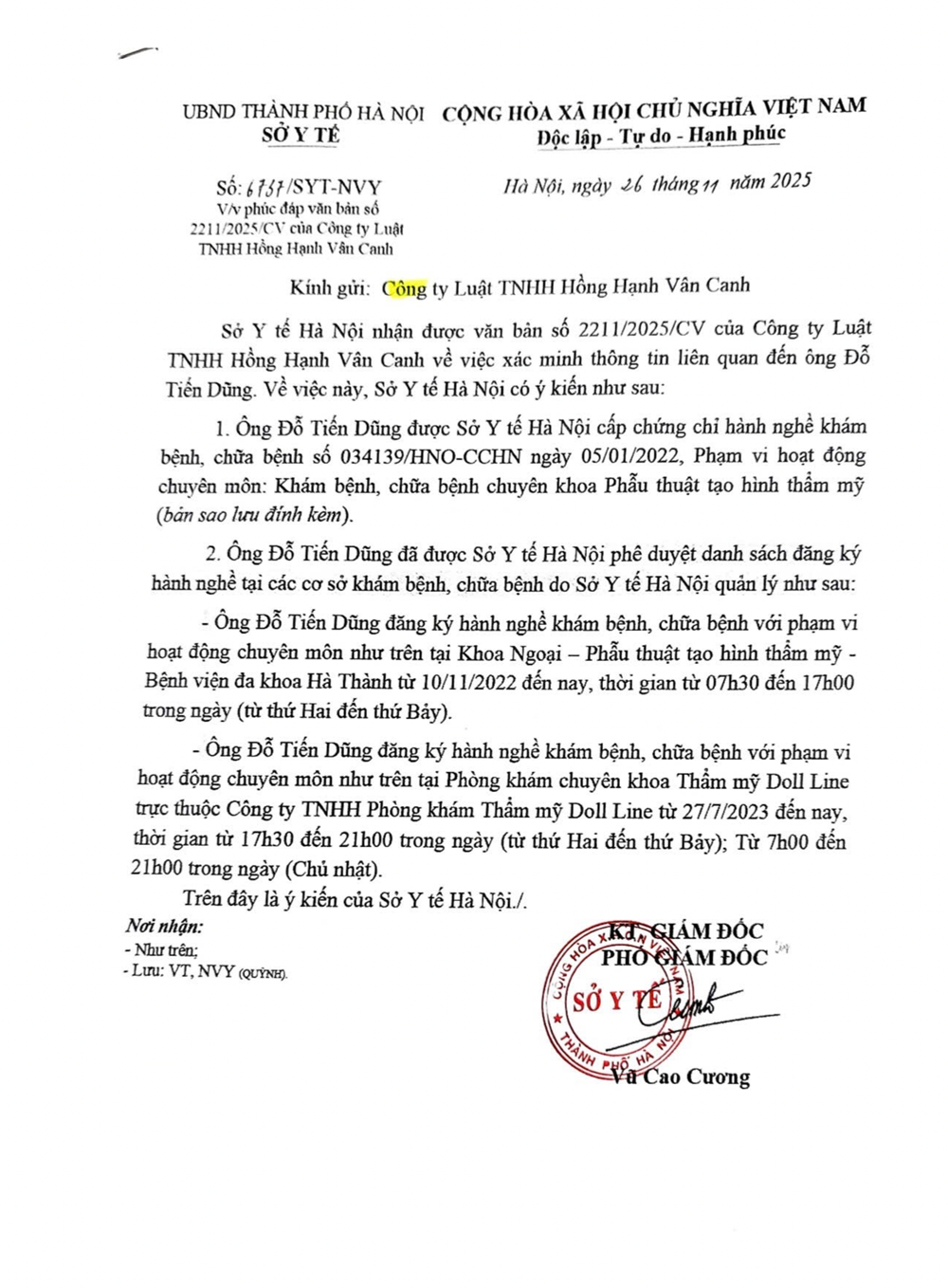 Nghi vấn phẫu thuật thẩm mỹ khi chưa đủ điều kiện hành nghề tại Bệnh viện Hà Thành - ảnh 4