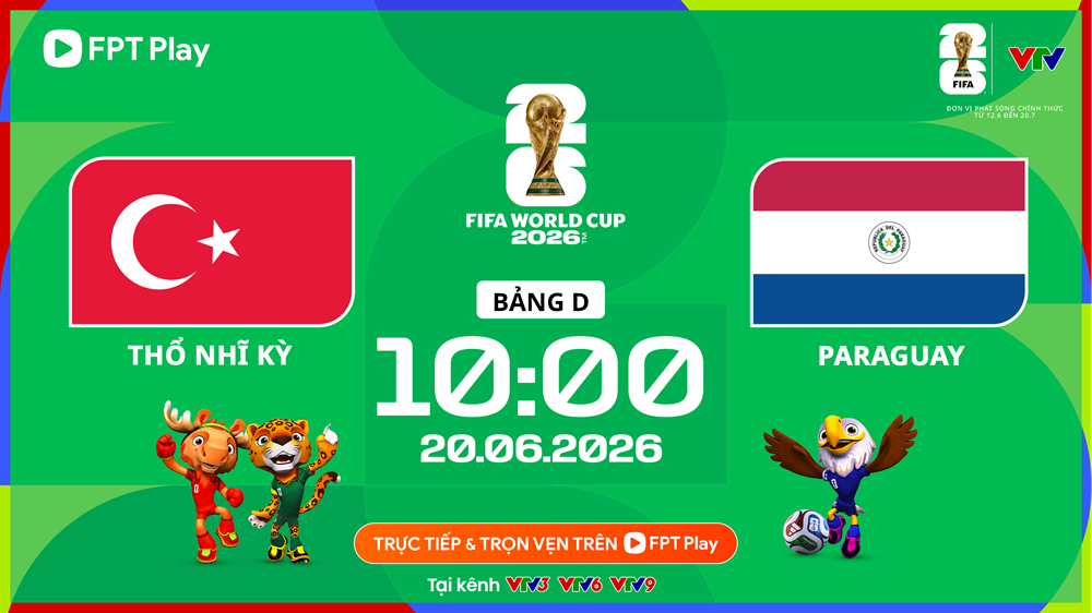 Link xem trực tiếp Thổ Nhĩ Kỳ vs Paraguay, 10h00 ngày 20.6 - bảng D World Cup 2026 - ảnh 1