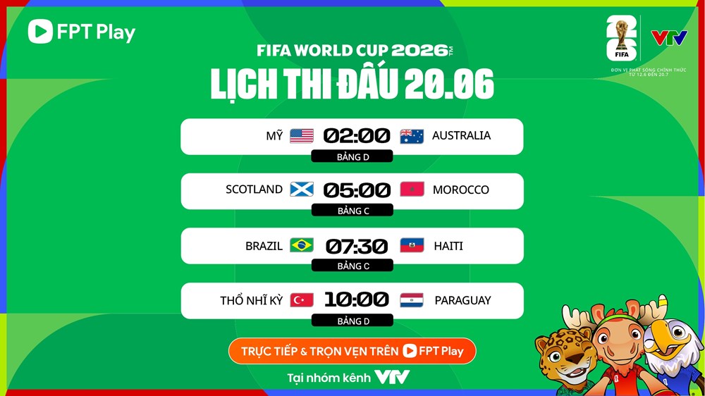 Lịch thi đấu World Cup 2026 ngày 20.6: Brazil đối diện nhiệm vụ phải thắng - ảnh 5
