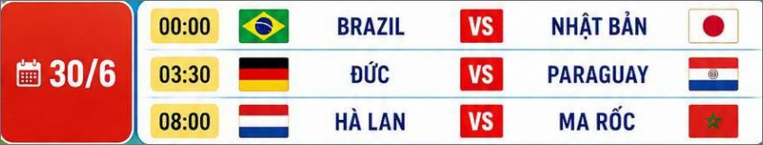 Lịch thi đấu World Cup 2026 ngày 30.6: Thách thức lớn chờ Brazil, Hà Lan - ảnh 4