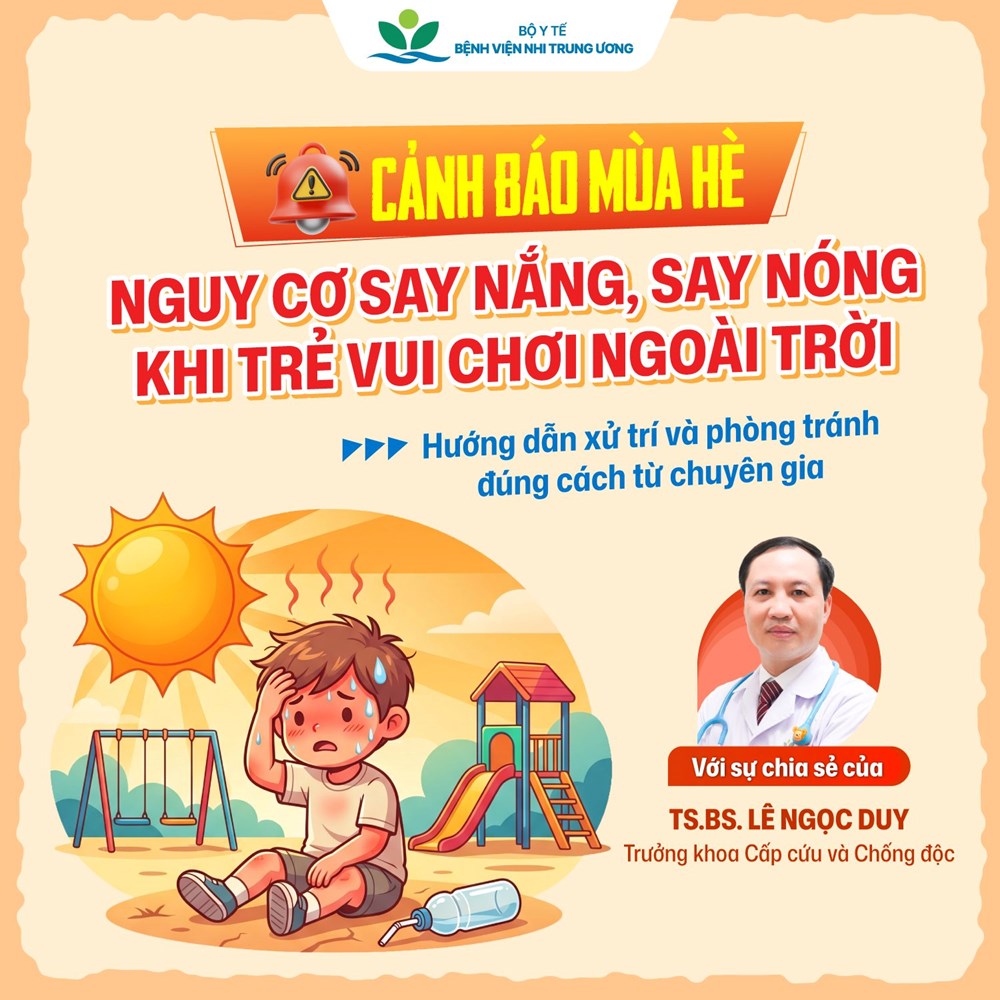 Bác sĩ Bệnh viện Nhi Trung ương chỉ ra dấu hiệu trẻ bị say nắng, say nóng, mách cha mẹ cách xử trí và phòng tránh  - ảnh 1