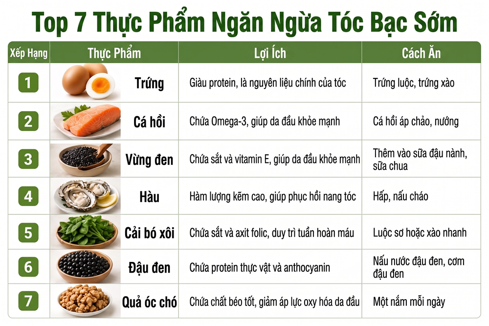 Tóc bạc sớm là do thiếu dưỡng chất, bổ sung 7 thực phẩm vàng sẽ giúp tóc “hồi sinh” - ảnh 4