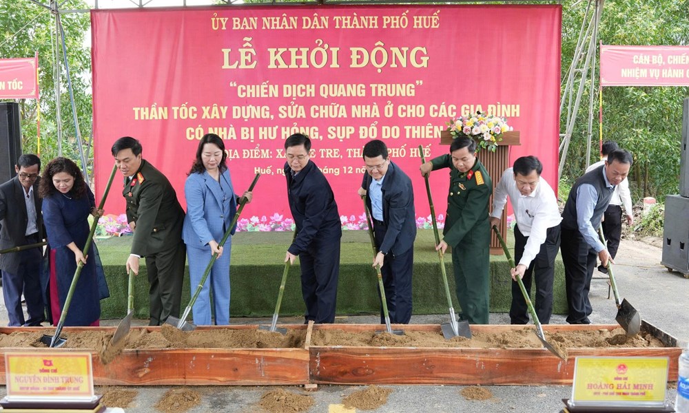 Huế: Khởi công xây dựng lại nhà cho người dân bị ảnh hưởng bởi mưa lũ - ảnh 1