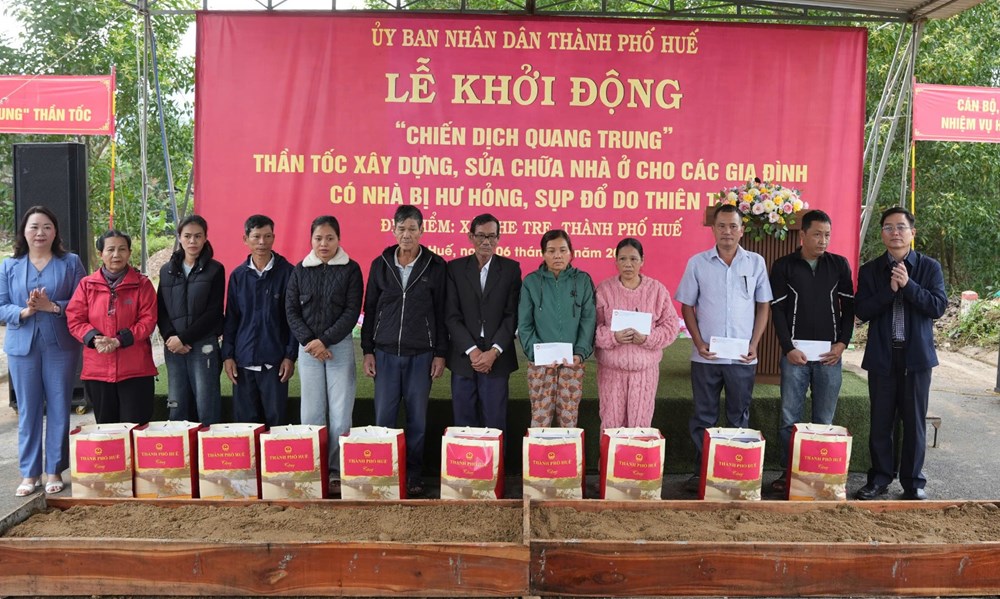 Huế: Khởi công xây dựng lại nhà cho người dân bị ảnh hưởng bởi mưa lũ - ảnh 2