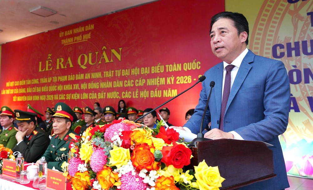 Huế ra quân trấn áp tội phạm, đảm bảo an ninh trật tự cho các sự kiện lớn năm 2026 - ảnh 1