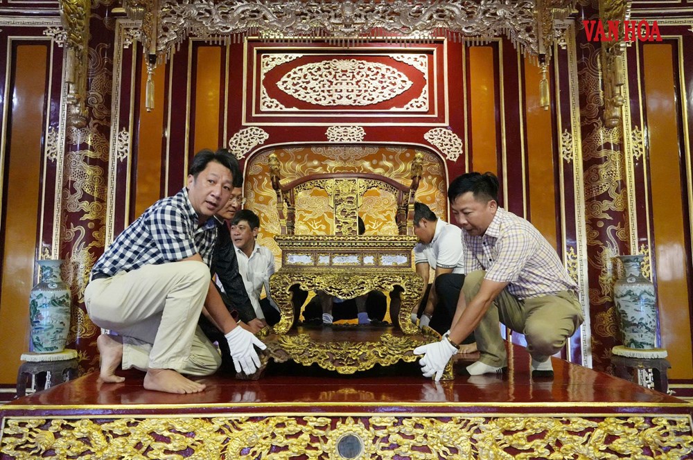 Bảo vật quốc gia Ngai vua triều Nguyễn “trở lại” điện Thái Hòa - ảnh 1