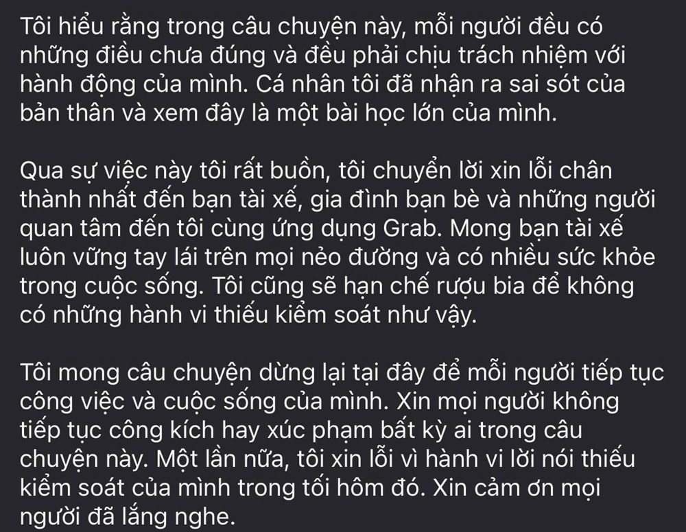 Nhạc sĩ Minh Khang xin lỗi sau vụ to tiếng với tài xế công nghệ - ảnh 3