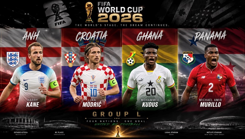 Lịch thi đấu Bảng L World Cup 2026: “Tam Sư” hứa hẹn dẫn đầu - ảnh 1