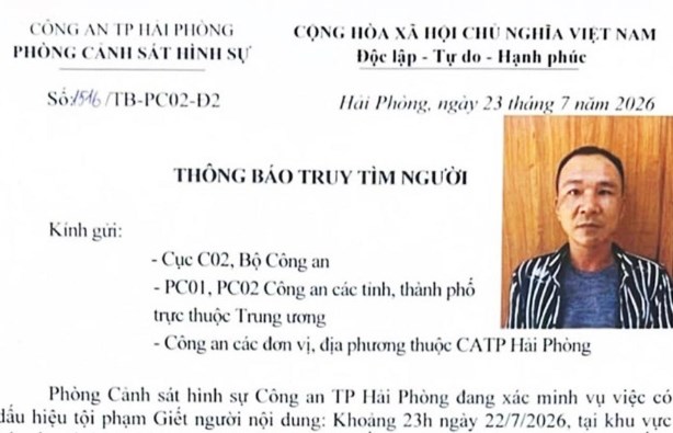 Công an Hải Phòng truy tìm nghi phạm giết người - ảnh 1