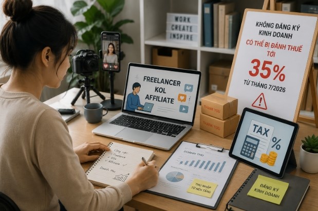 Freelancer, KOL, affiliate có thể chịu thuế tới 35% nếu không đăng ký kinh doanh từ tháng 7 - ảnh 1