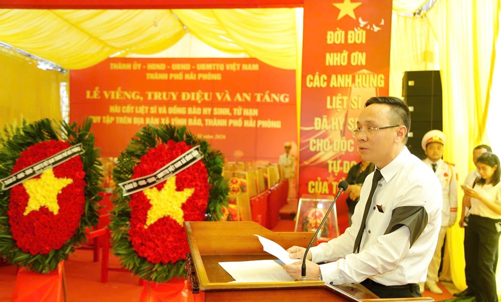 Hải Phòng trang trọng truy điệu, an táng 56 hài cốt liệt sĩ và đồng bào tử nạn - ảnh 4