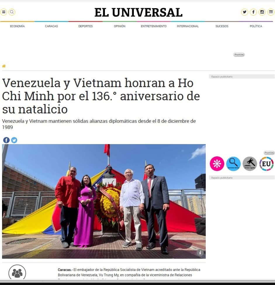 Venezuela tổ chức trọng thể Lễ kỷ niệm 136 năm ngày sinh Chủ tịch Hồ Chí Minh - ảnh 2