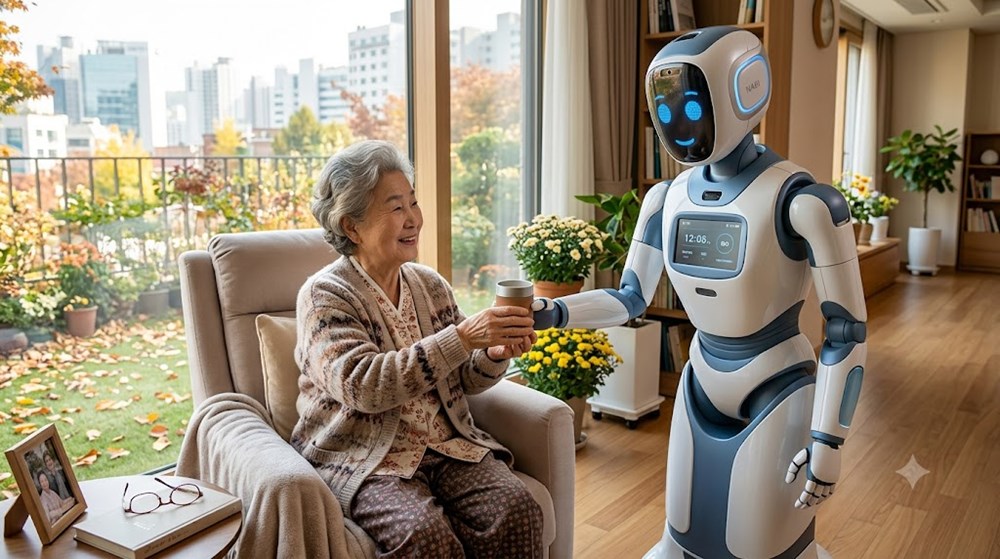 Khi robot trở thành “người thân” của người cao tuổi, người bệnh ở Hàn Quốc - ảnh 1