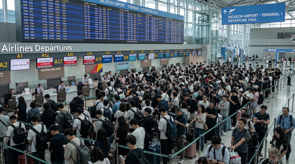 Hàn Quốc: Sự cố hệ thống làm thủ tục hàng không gây ùn tắc tại sân bay Incheon - ảnh 1