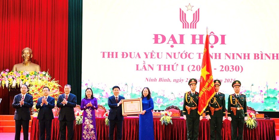 Phó Chủ tịch nước Võ Thị Ánh Xuân dự Đại hội Thi đua yêu nước tỉnh Ninh Bình - ảnh 1