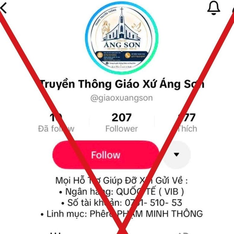 Cảnh báo lừa đảo sau vụ cháy Nhà thờ Giáo xứ Áng Sơn - ảnh 2