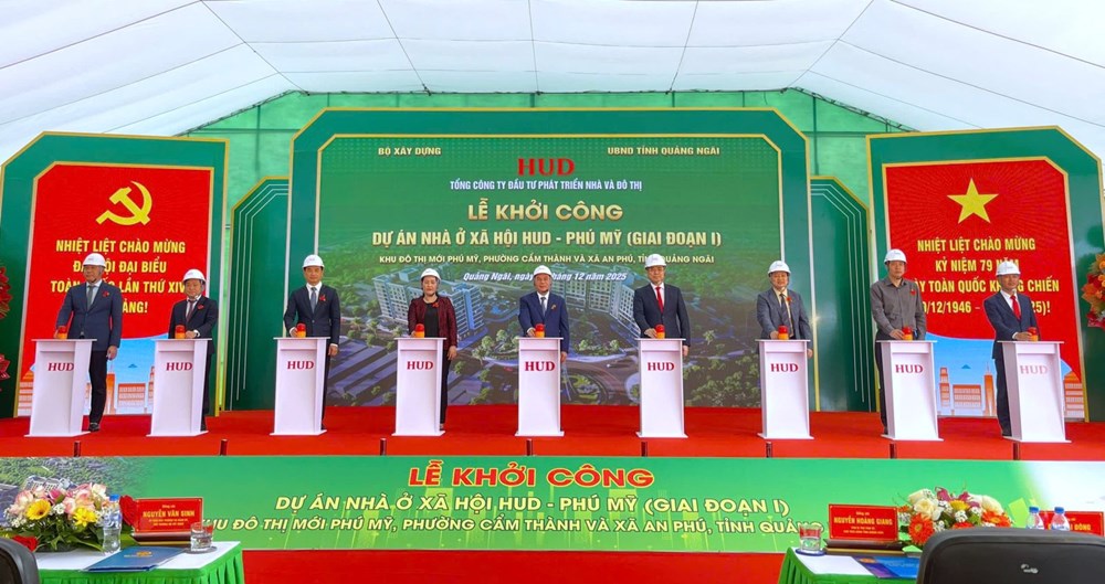 Quảng Ngãi khởi công dự án nhà ở xã hội HUD - Phú Mỹ - ảnh 1