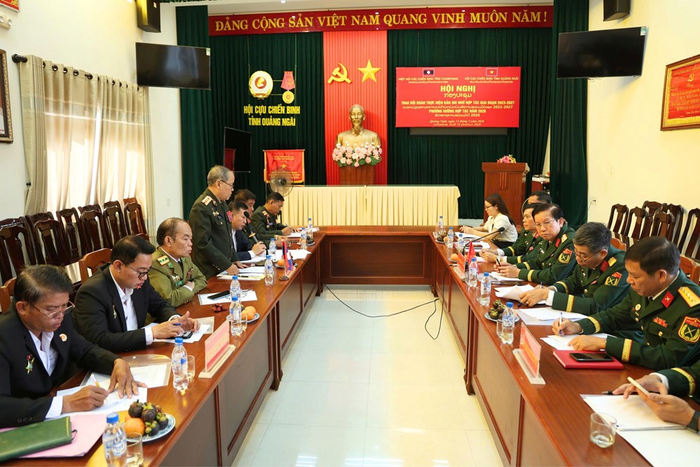 Hội Cựu chiến binh Quảng Ngãi và Champasak tăng cường hợp tác giai đoạn mới - ảnh 1