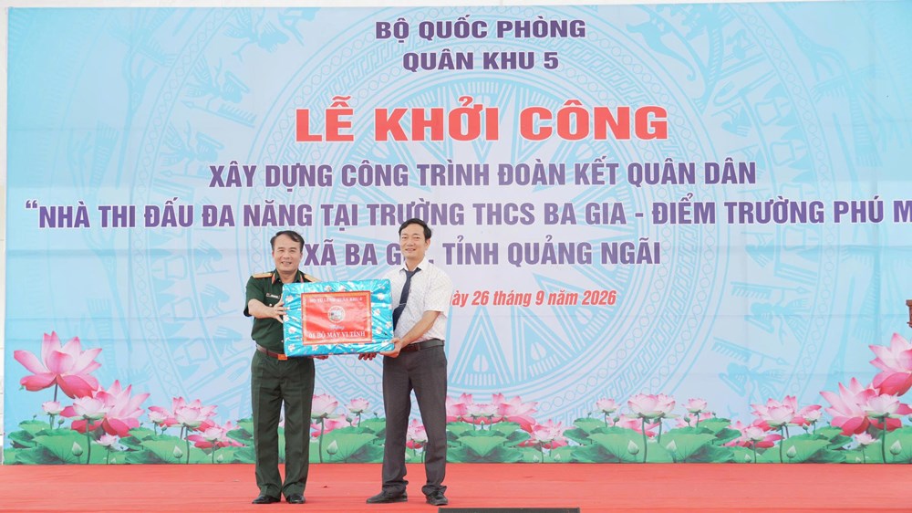 Quân khu 5 hỗ trợ 2,5 tỉ đồng xây Nhà thi đấu đa năng tại Ba Gia - ảnh 2