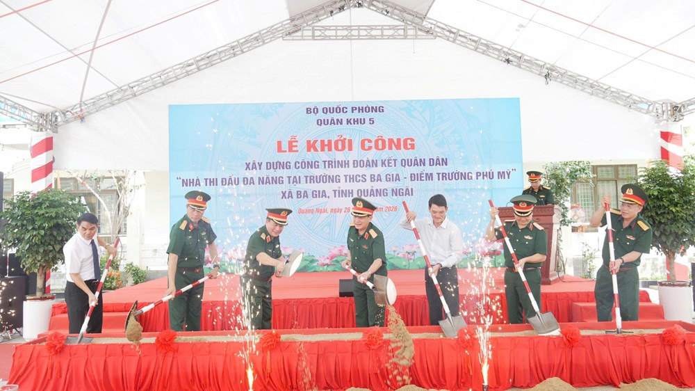 Quân khu 5 hỗ trợ 2,5 tỉ đồng xây Nhà thi đấu đa năng tại Ba Gia - ảnh 3