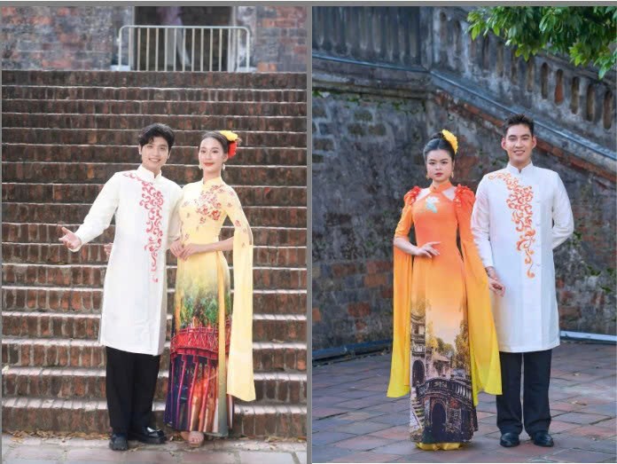 Ngắm áo dài di sản “12 mùa hoa Hà Nội” của NTK Hoàng Ly - ảnh 6