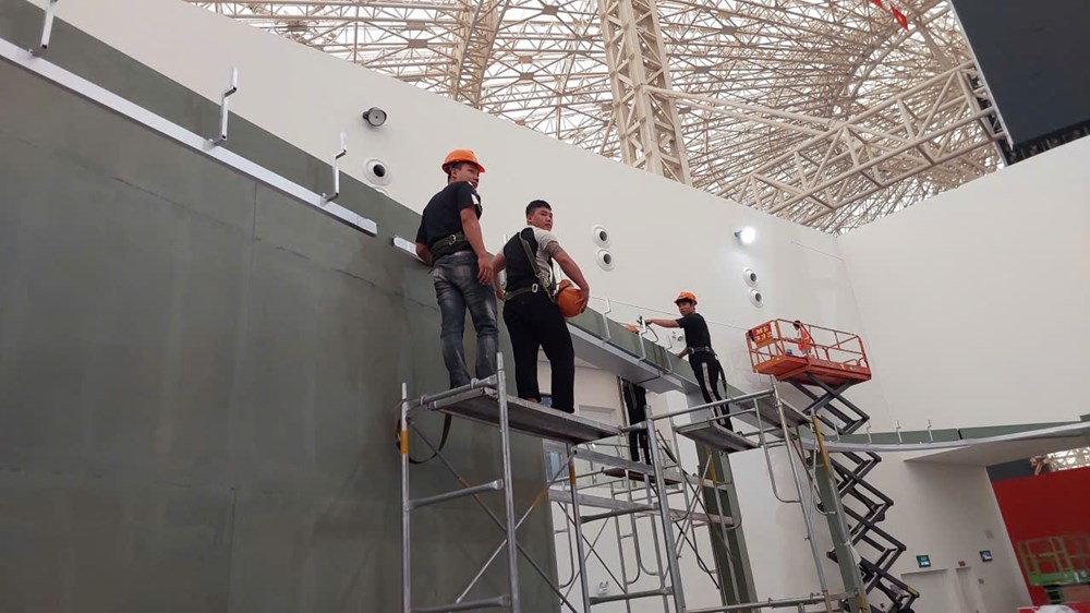 Phó Thủ tướng kiểm tra tiến độ thi công tại Triển lãm Thành tựu đất nước  - ảnh 18
