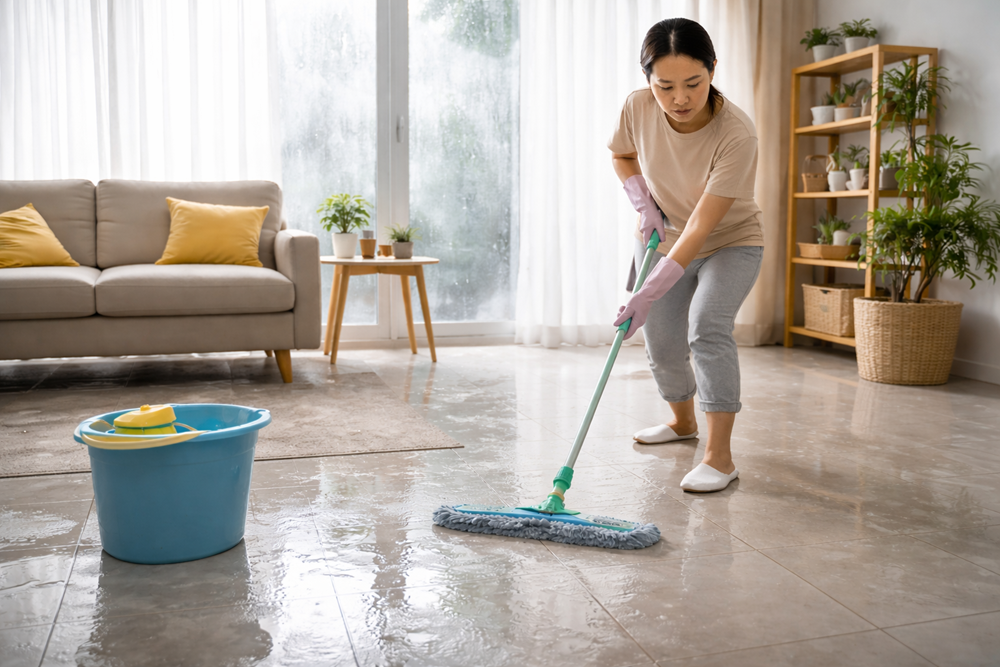 Vì sao trời nồm ẩm, sàn nhà càng lau càng ướt? - ảnh 1