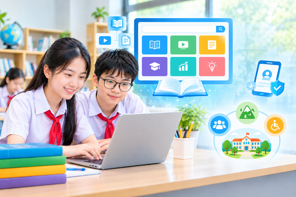 Chưa có VNeID, học sinh vẫn được sử dụng học liệu số quốc gia miễn phí - ảnh 1
