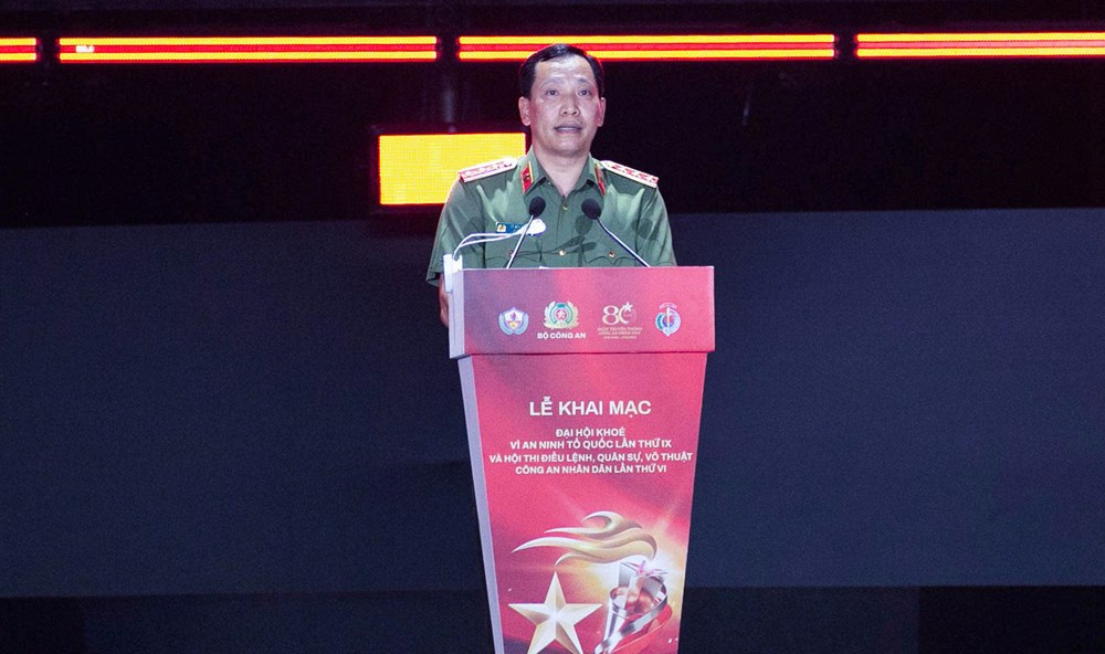Khai mạc Đại hội khỏe “Vì an ninh Tổ quốc” và Hội thi điều lệnh, quân sự, võ thuật CAND - ảnh 1