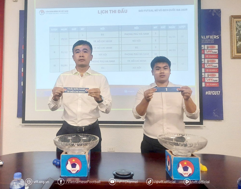 Bốc thăm xếp lịch thi đấu Giải futsal nữ VĐQG 2025 - ảnh 1