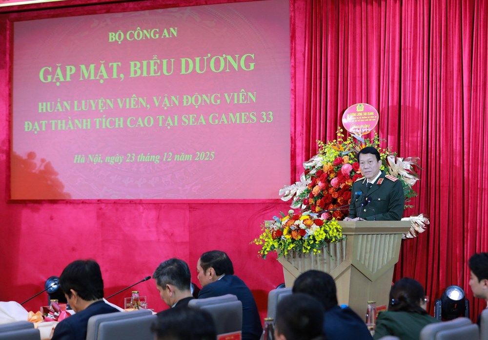 Bộ Công an gặp mặt, biểu dương các VĐV, HLV xuất sắc tại SEA Games 33 - ảnh 2