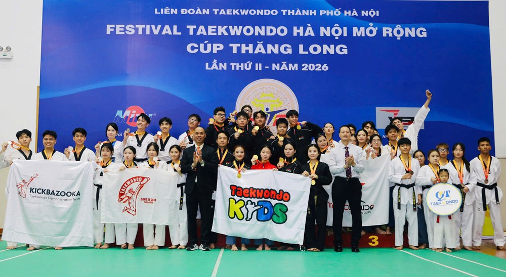 Hơn 2.000 võ sĩ tham dự Festival Taekwondo Hà Nội mở rộng - Cúp Thăng Long 2026 - ảnh 1
