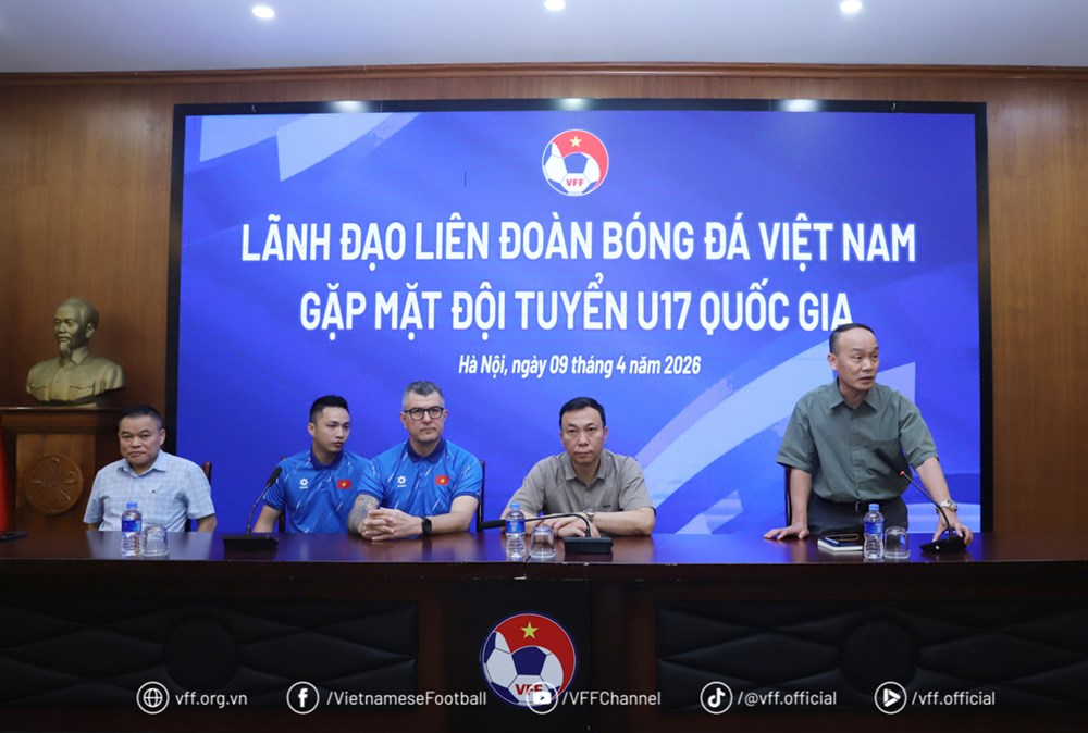 Chủ tịch LĐBĐ Việt Nam Trần Quốc Tuấn động viên U17 Việt Nam trước thềm giải Đông Nam Á 2026 - ảnh 3