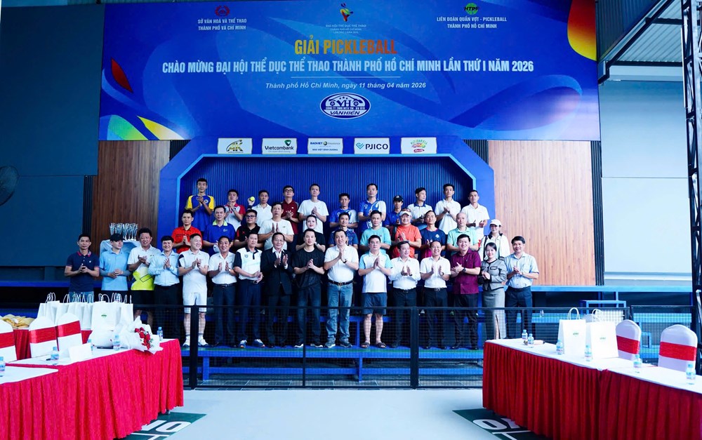 Sôi động giải pickleball chào mừng Đại hội TDTT TP.HCM lần thứ I năm 2026 - ảnh 1