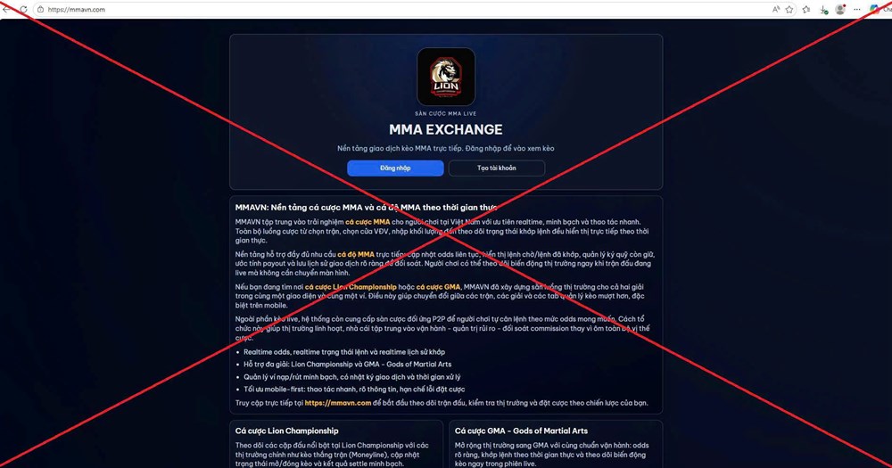 Liên đoàn Võ thuật tổng hợp Việt Nam cảnh báo website có dấu hiệu cá cược trái phép liên quan tới MMA - ảnh 1