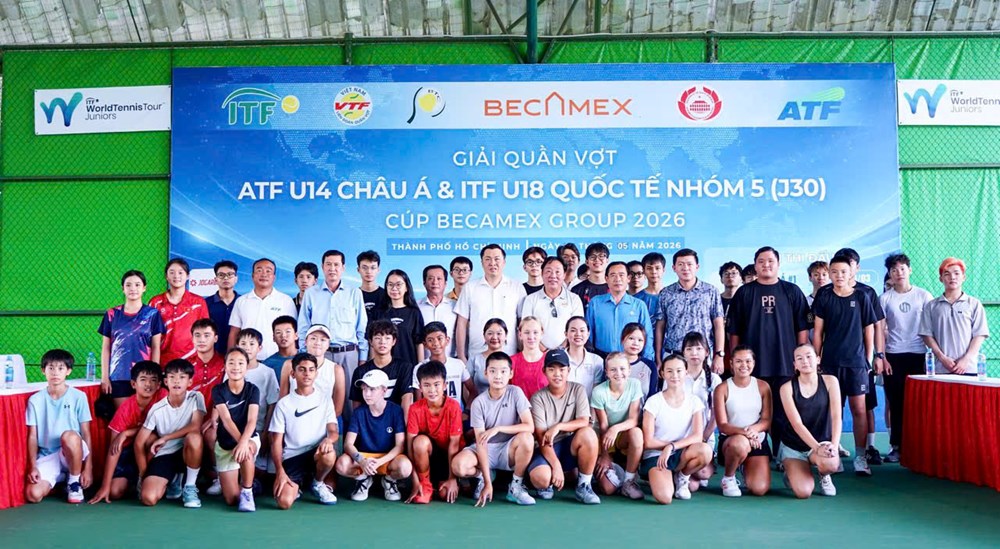Khởi tranh Giải Quần vợt ATF U14 châu Á - Cúp Becamex Group 2026 - ảnh 1