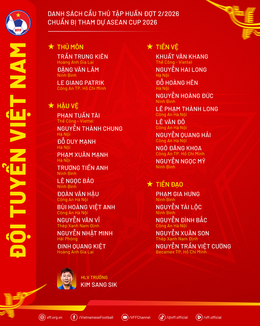 Đội tuyển Việt Nam hội tụ lực lượng chất lượng, hướng tới ASEAN Cup 2026 - ảnh 2