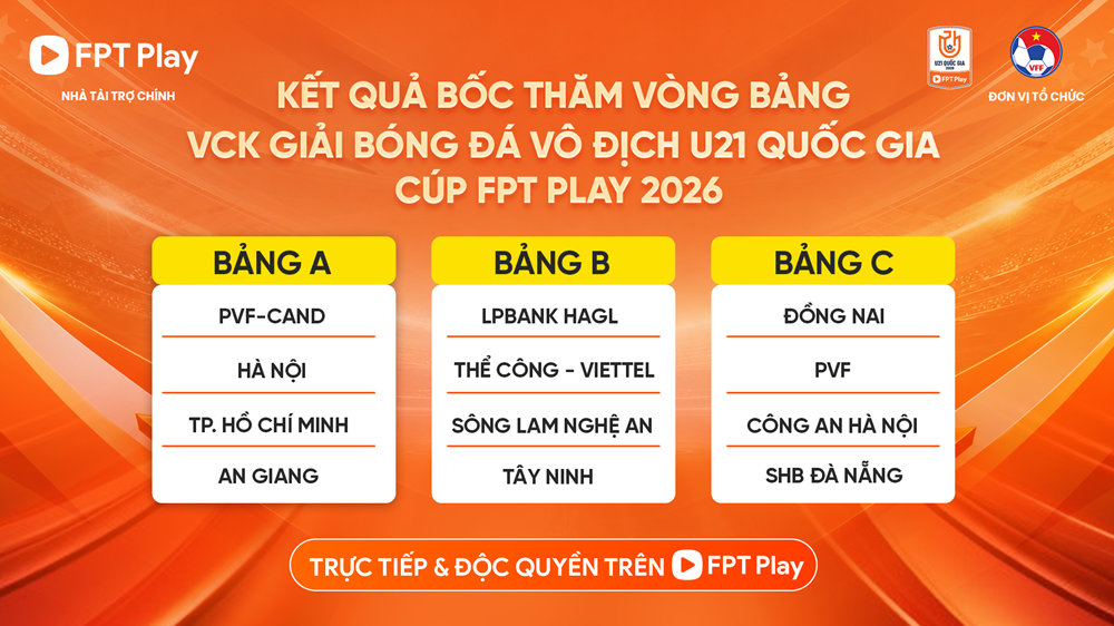 FPT Play đồng hành cùng Vòng chung kết Giải bóng đá vô địch U21 quốc gia 2026 - ảnh 4