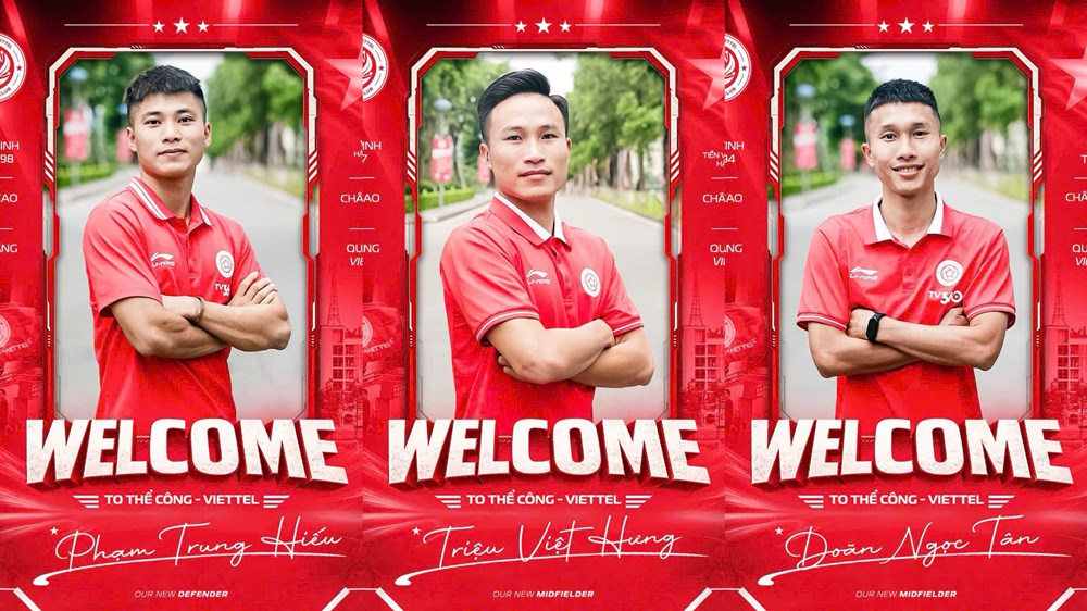Thể Công - Viettel chiêu mộ Doãn Ngọc Tân, Phạm Trung Hiếu và Triệu Việt Hưng - ảnh 1