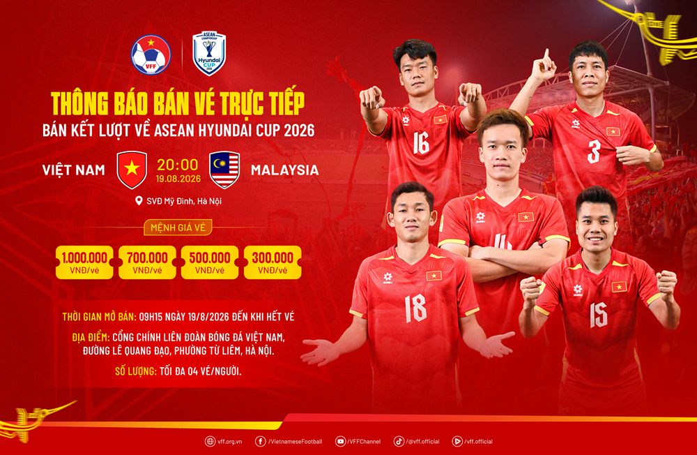 Mở bán vé trực tiếp trận Việt Nam - Malaysia từ 9h15 ngày 19.8 - ảnh 1
