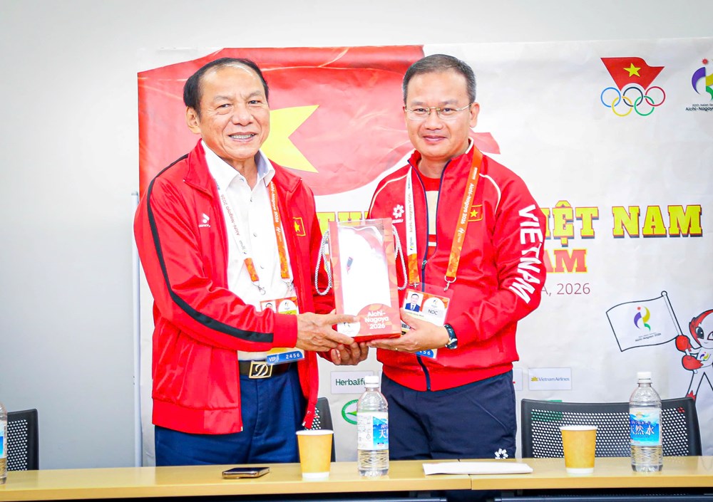 Chủ tịch Ủy ban Olympic Việt Nam Nguyễn Văn Hùng thăm, động viên Đoàn Thể thao Việt Nam - ảnh 4