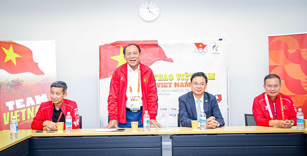 Chủ tịch Ủy ban Olympic Việt Nam Nguyễn Văn Hùng thăm, động viên Đoàn Thể thao Việt Nam - ảnh 2