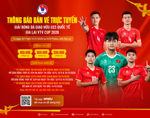 Vé xem U23 Việt Nam tại Gia Lai VTV Cup 2026 có giá từ 200.000 đồng - ảnh 1